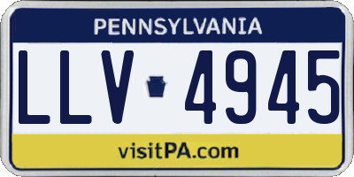 PA license plate LLV4945