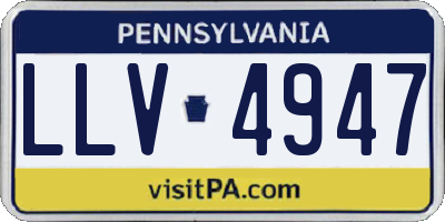 PA license plate LLV4947