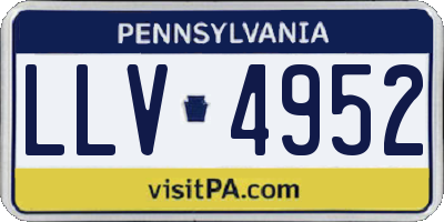 PA license plate LLV4952
