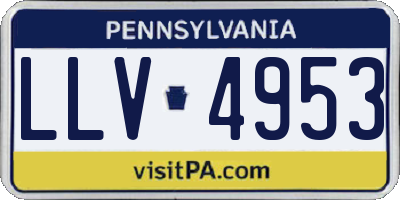 PA license plate LLV4953
