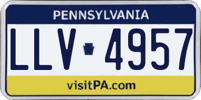 PA license plate LLV4957