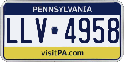 PA license plate LLV4958