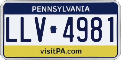 PA license plate LLV4981