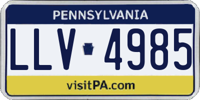 PA license plate LLV4985