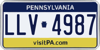 PA license plate LLV4987