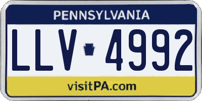 PA license plate LLV4992