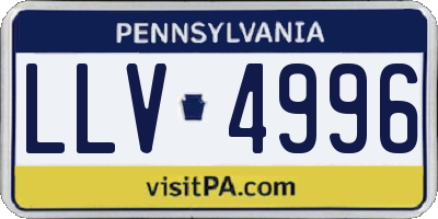 PA license plate LLV4996