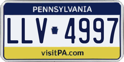 PA license plate LLV4997