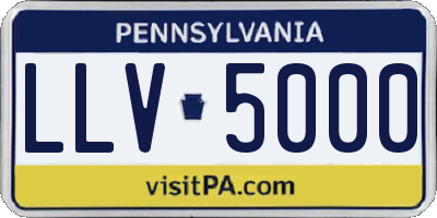 PA license plate LLV5000