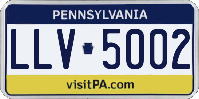PA license plate LLV5002