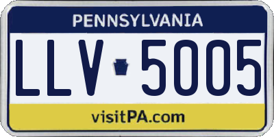 PA license plate LLV5005