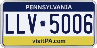 PA license plate LLV5006