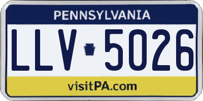 PA license plate LLV5026