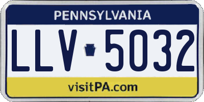 PA license plate LLV5032