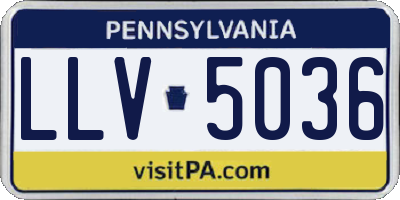 PA license plate LLV5036
