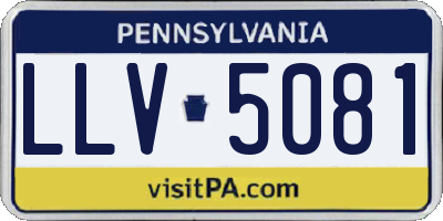 PA license plate LLV5081