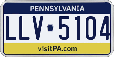 PA license plate LLV5104