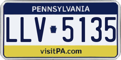 PA license plate LLV5135