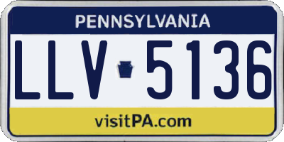 PA license plate LLV5136