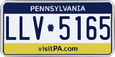 PA license plate LLV5165