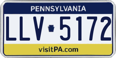 PA license plate LLV5172