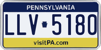 PA license plate LLV5180