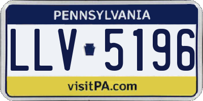 PA license plate LLV5196