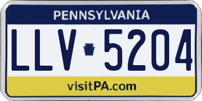 PA license plate LLV5204