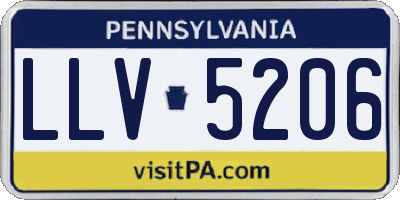 PA license plate LLV5206