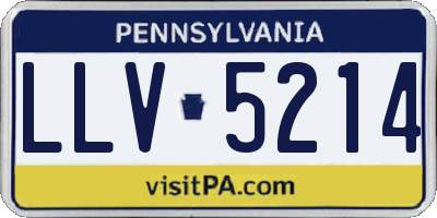 PA license plate LLV5214