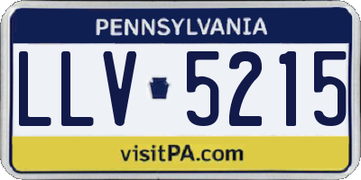 PA license plate LLV5215