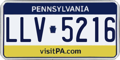 PA license plate LLV5216