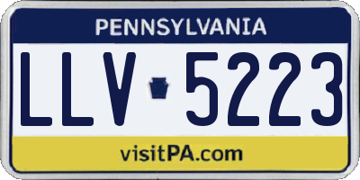 PA license plate LLV5223