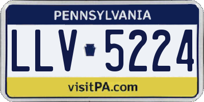 PA license plate LLV5224