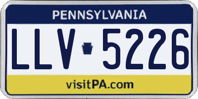 PA license plate LLV5226
