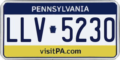 PA license plate LLV5230