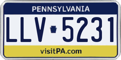 PA license plate LLV5231
