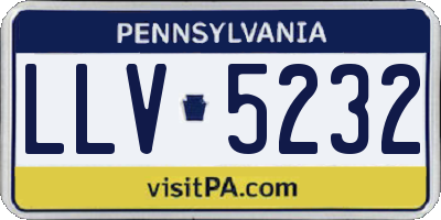 PA license plate LLV5232
