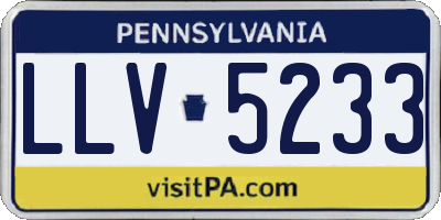 PA license plate LLV5233