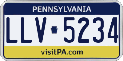 PA license plate LLV5234