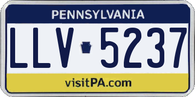 PA license plate LLV5237