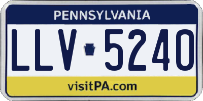 PA license plate LLV5240