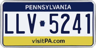 PA license plate LLV5241