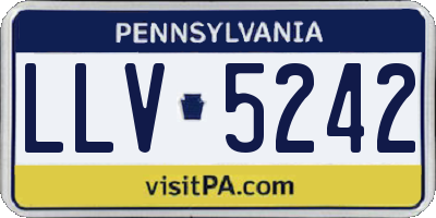 PA license plate LLV5242