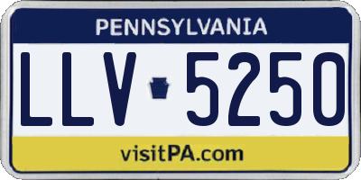 PA license plate LLV5250