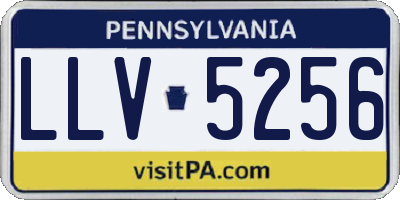 PA license plate LLV5256