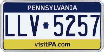 PA license plate LLV5257