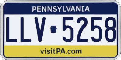 PA license plate LLV5258