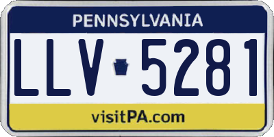 PA license plate LLV5281