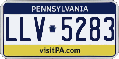 PA license plate LLV5283